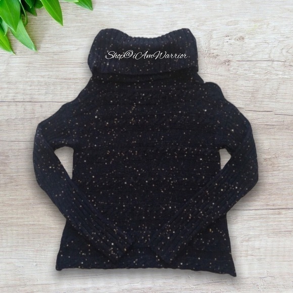 Alicia & Olivia midnight navy cowl neck sweater with gold sequins *iamwarrior - Picture 3 of 8